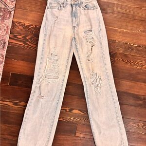 Aeropostale Blue High Rise Distressed Jeans